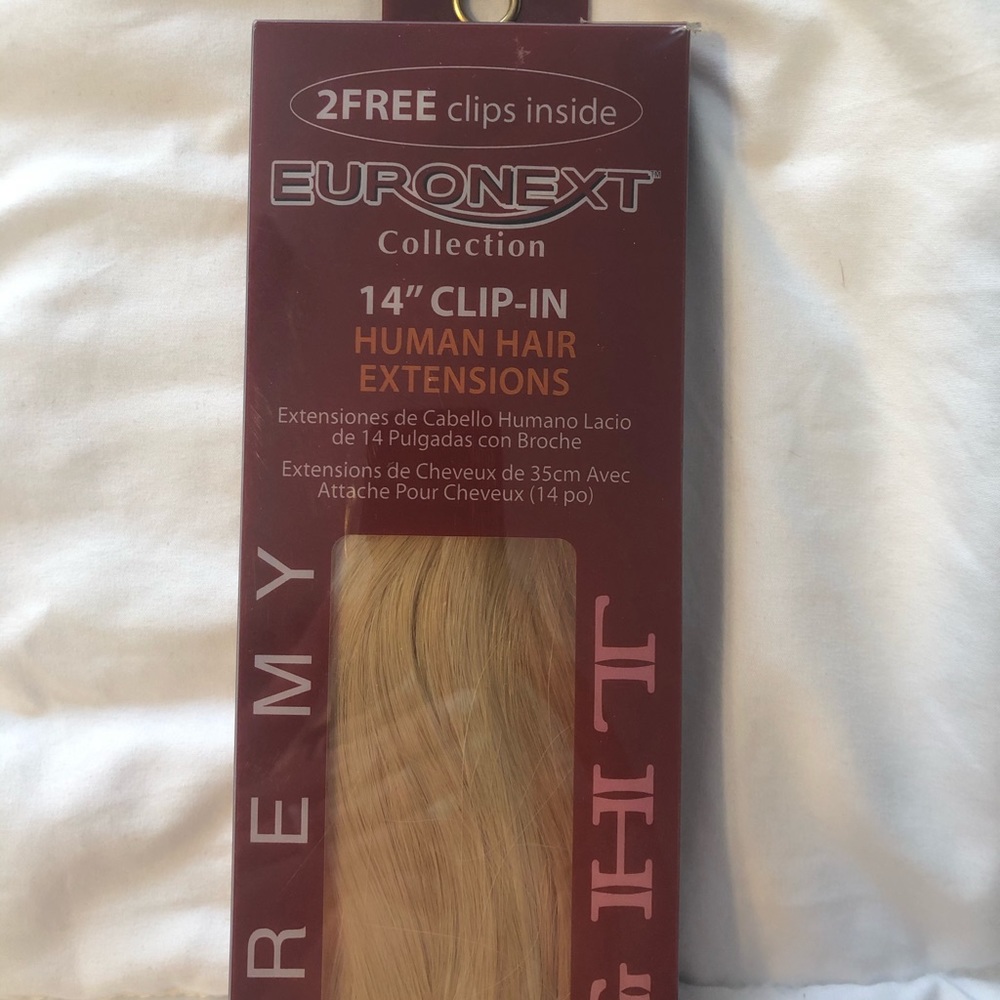 Euronext blonde clip in extensions